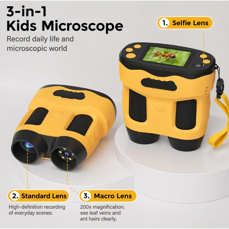 Kids Outdoor Microscope - Цифровая камера-микроскоп 4K 1000X для детей,