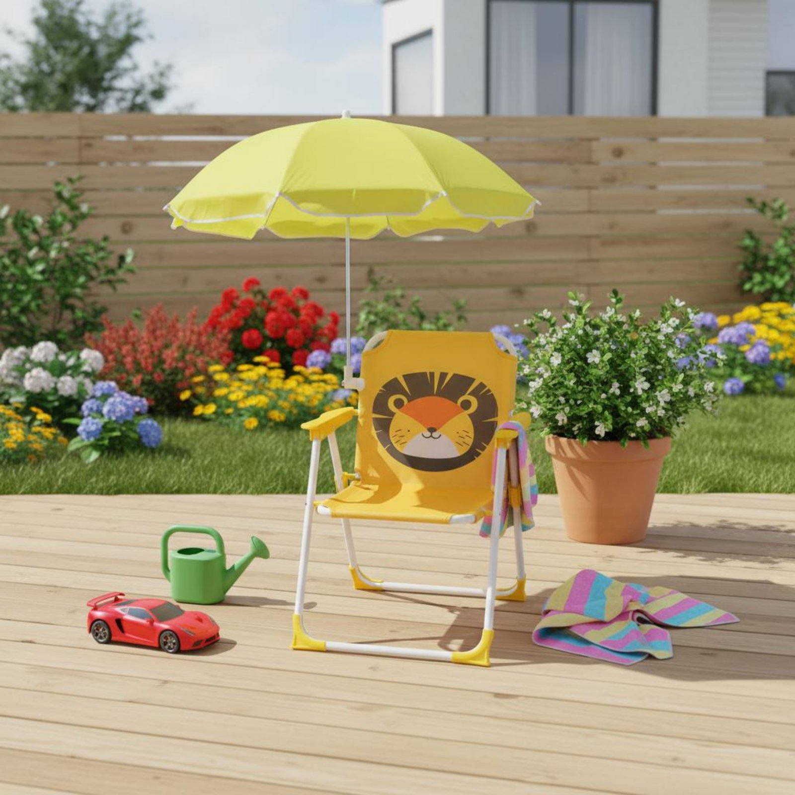 Kids Outdoor Umbrella Chair - Детский пляжный стул с зонтом, складной,