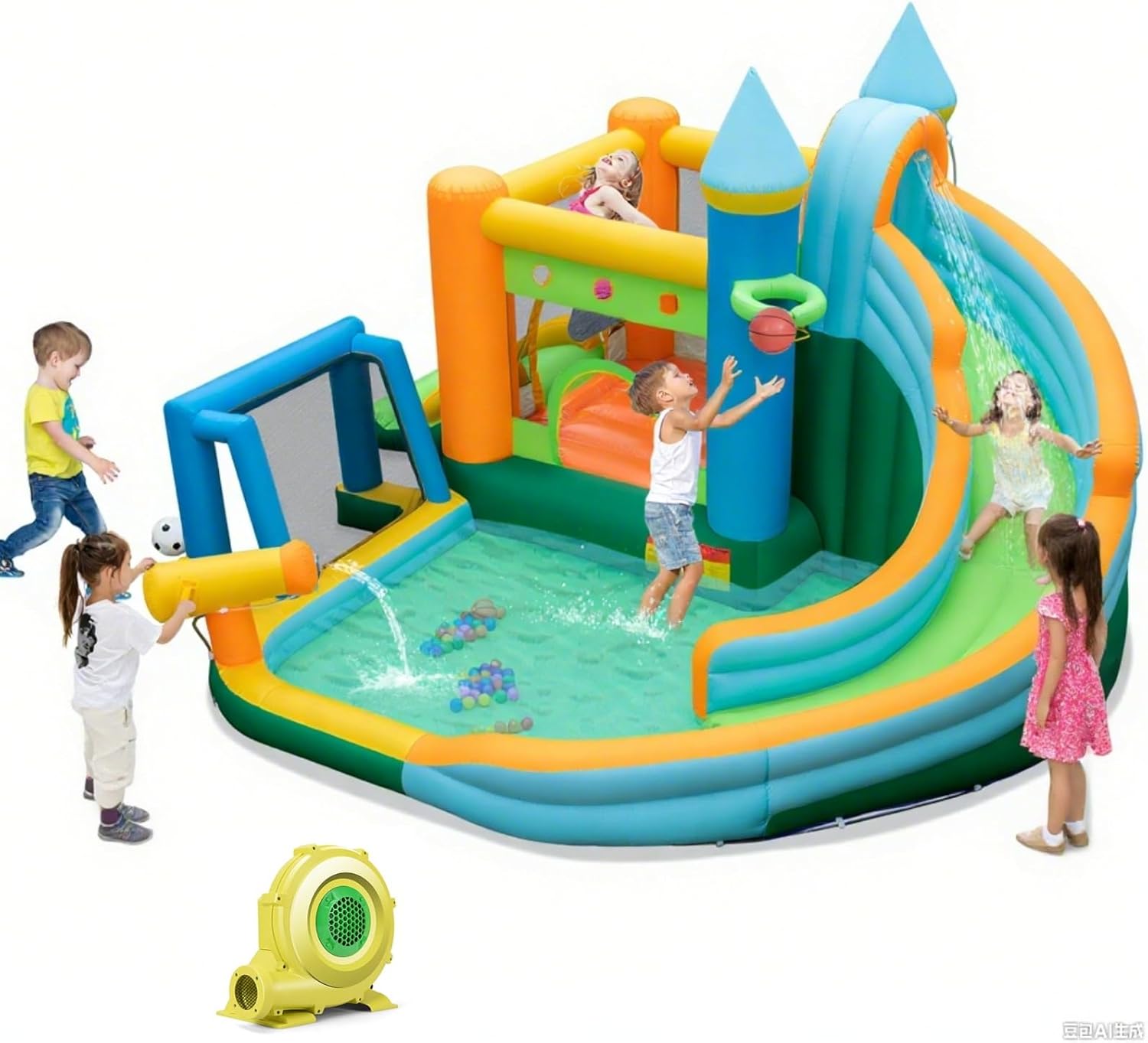 Kids Outdoor Jumping Castle - Надувной батут-горка 9-в-1 для детей постарше