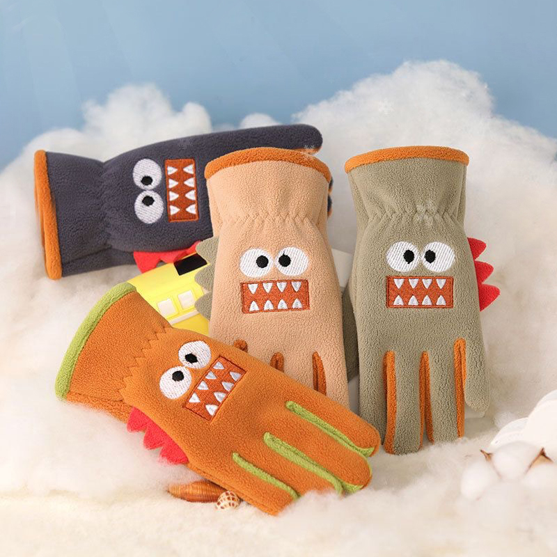 Kids Outdoor Gloves - Зимние детские плюшевые перчатки для верховой