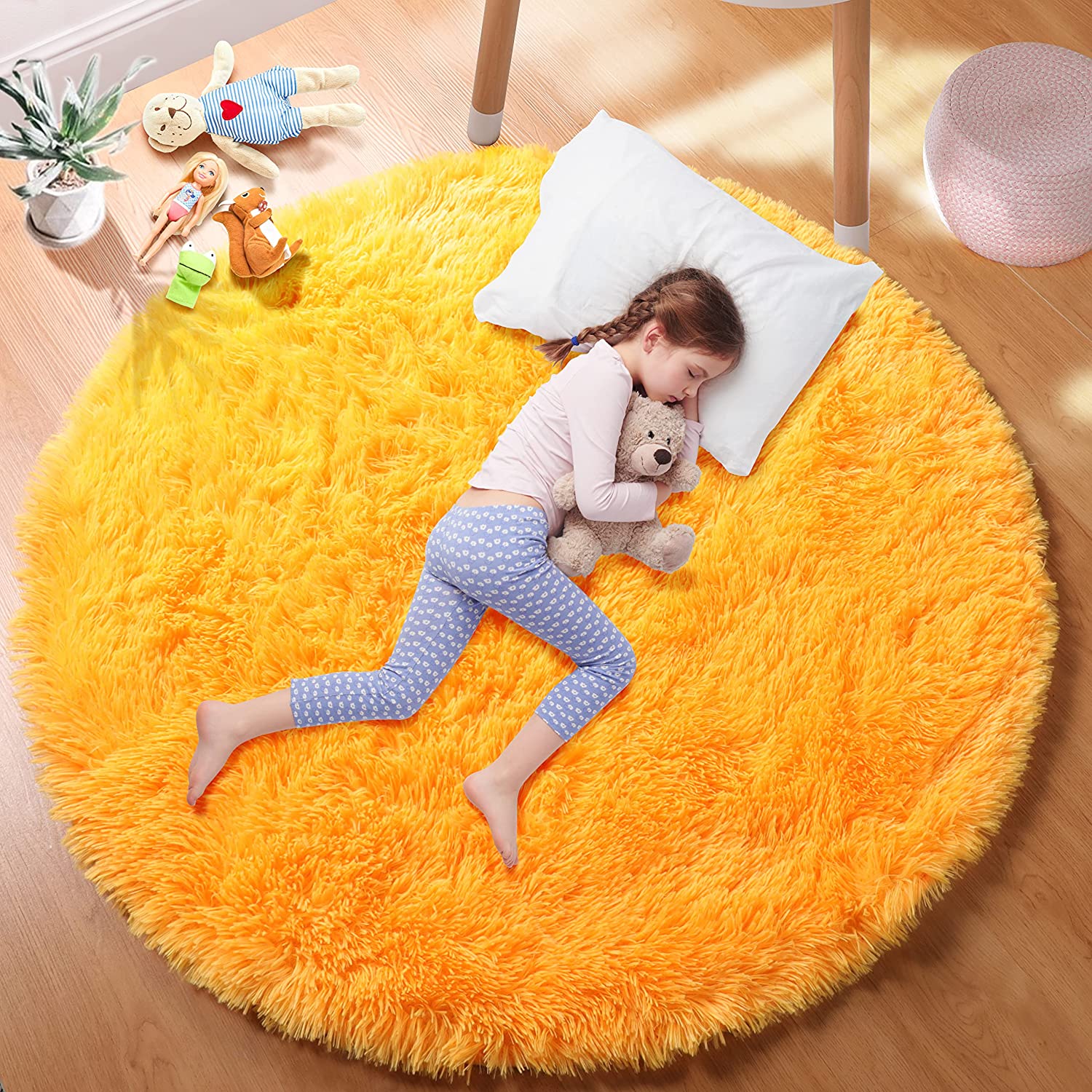 Kids Outdoor Teepee - Мягкий оранжевый круглый коврик, круглые коврики,