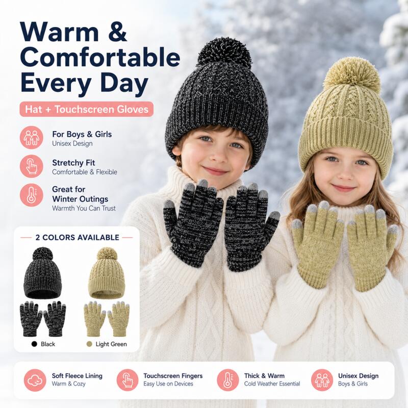 Детская зимняя вязаная шапка с – обзор и цена Kids Outdoor Gloves