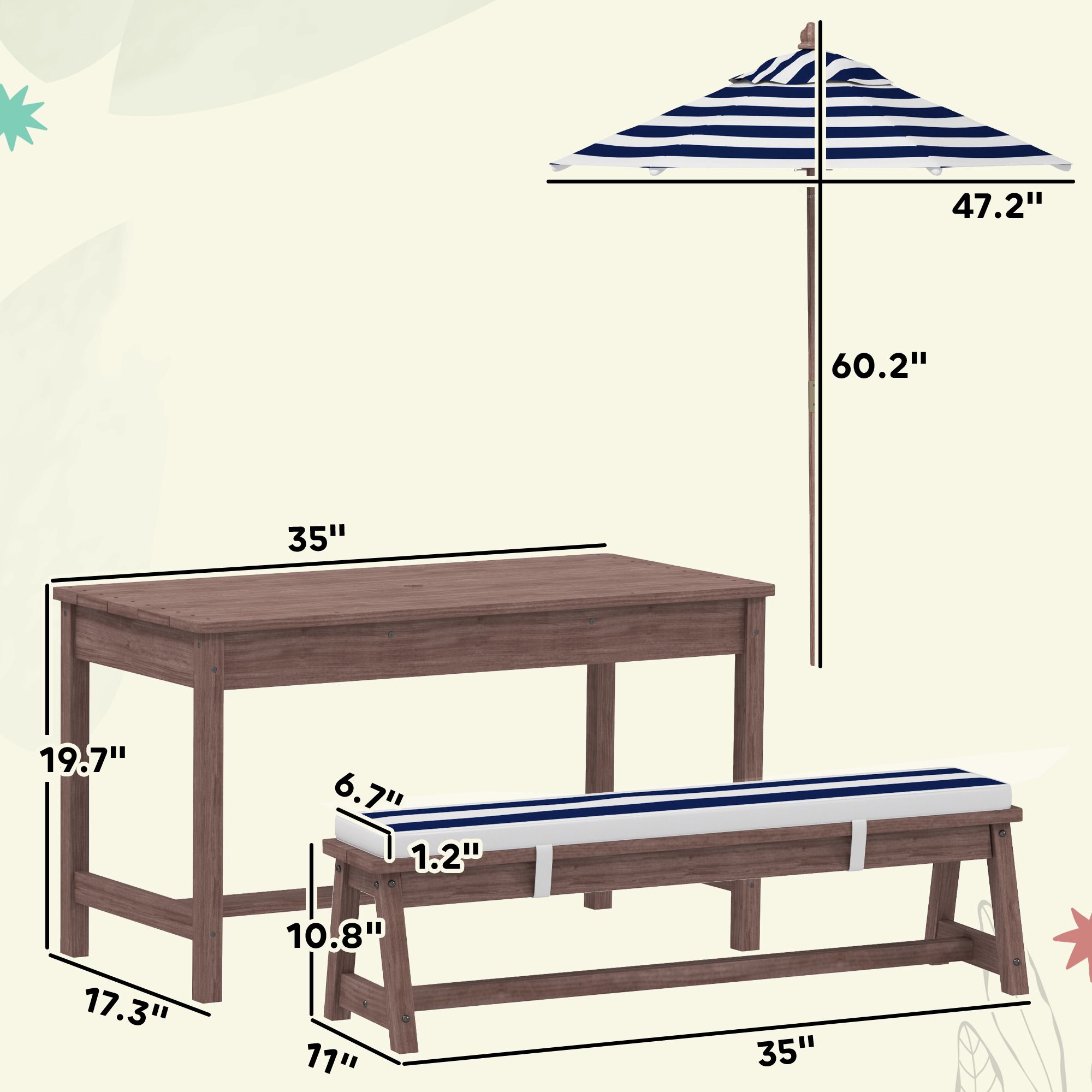 Детский деревянный стол для пи – обзор и цена Kids Outdoor Garden Set