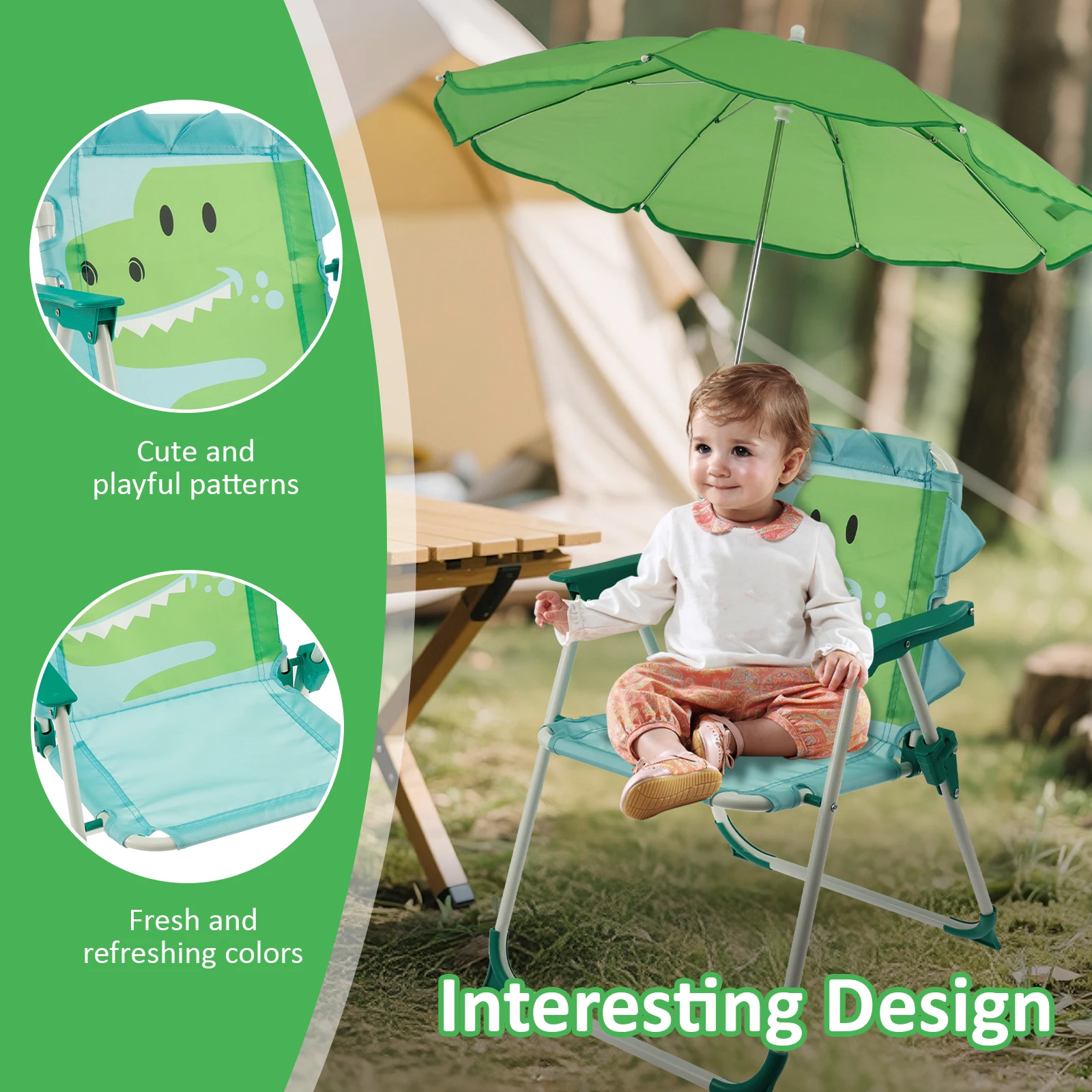 Детский складной шезлонг с зон – обзор и цена Kids Outdoor Umbrella Chair