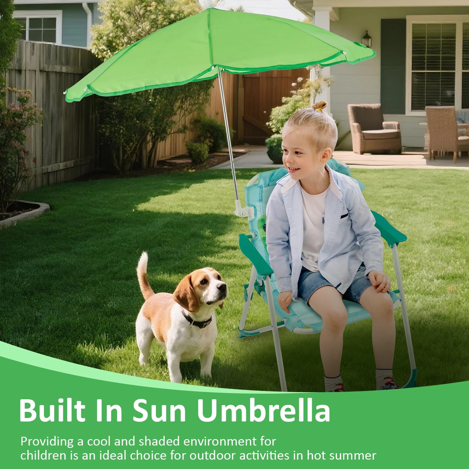 Детский складной шезлонг с зон – обзор и цена Kids Outdoor Umbrella Chair